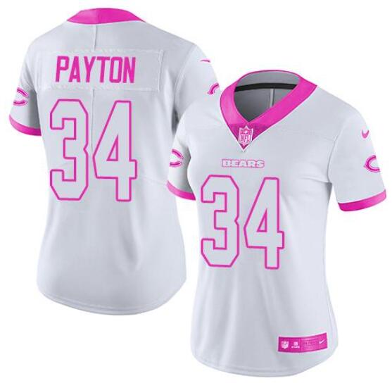 Women's Chicago Bears Customized White/Pink Rush Fashion Stitched Jersey(Run Small) Women's Chicago Bears Customized White/Pink Rush Fashion Stitched Jersey(Run Small)